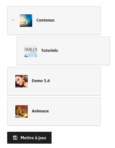 Ordre des catégories par glisser-déposer