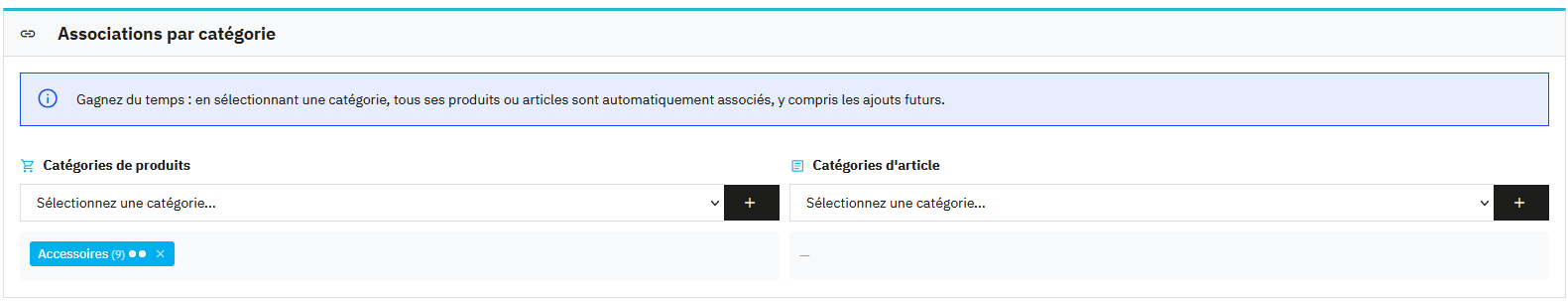 Association par catégorie