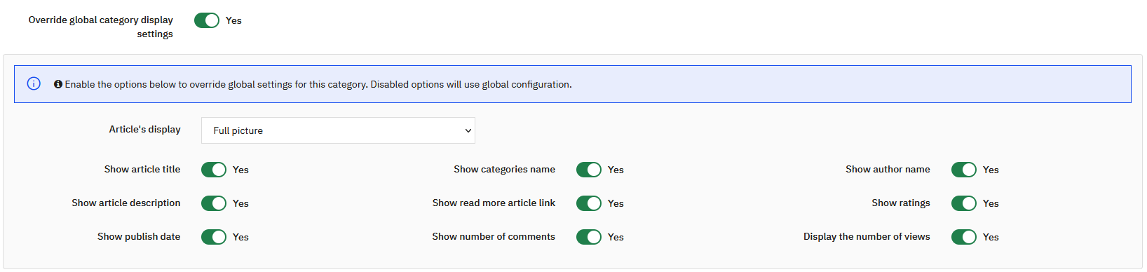 Customize a category
