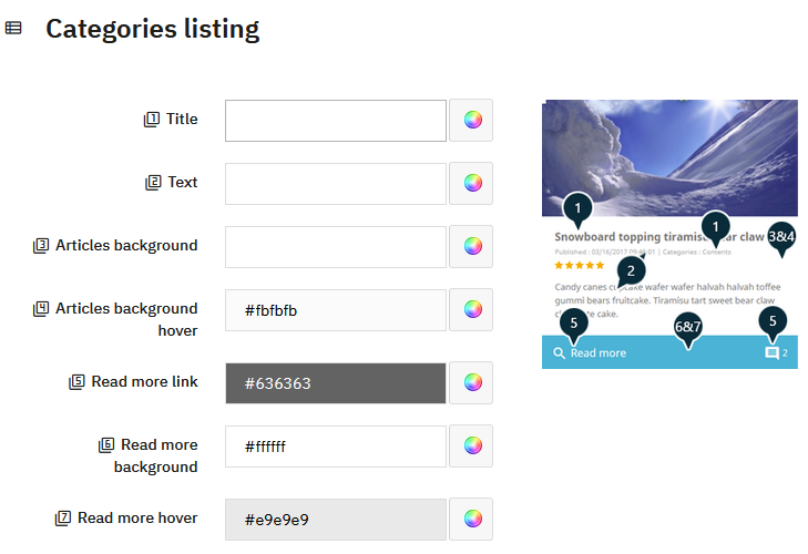 Visual markers for design configuration