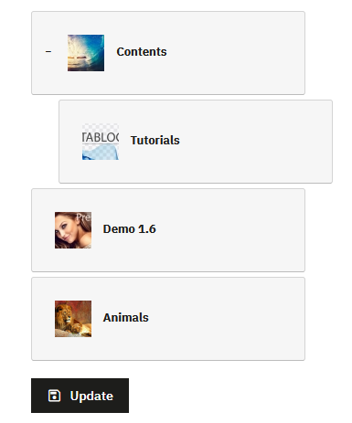Category order by drag and drop