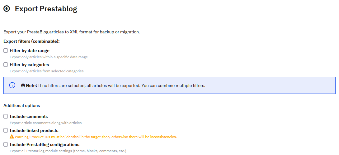 PrestaBlog export interface