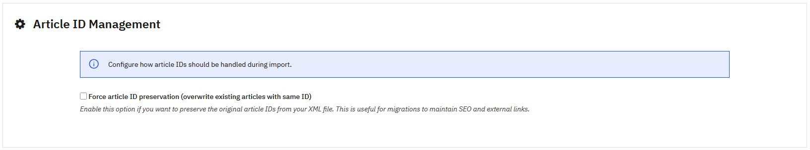 Article ID management