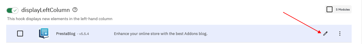 Modificar la posicion displayLeftColumn del modulo PrestaBlog